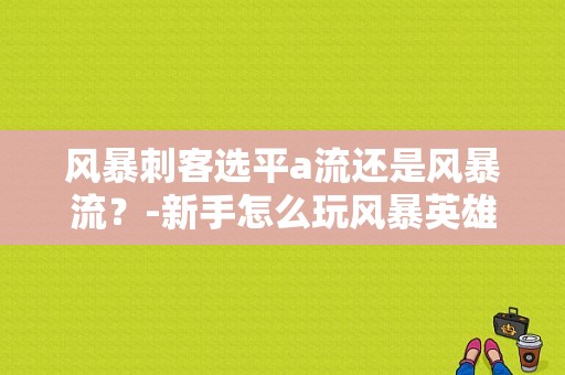 风暴刺客选平a流还是风暴流？-新手怎么玩风暴英雄联盟