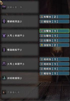 怪物猎人4g盾斧配装？怪物猎人4g新手防具