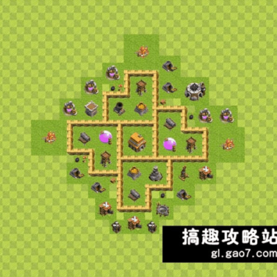 2021部落冲突5本最强风车阵？-coc新手阵