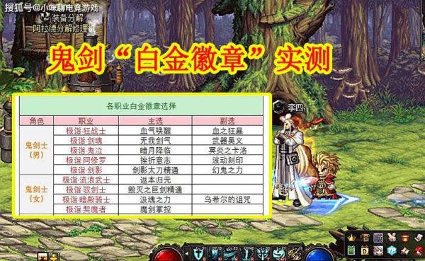 DNF白金徽章怎么选最好男鬼剑四职业技能推荐？-dnf四鬼剑