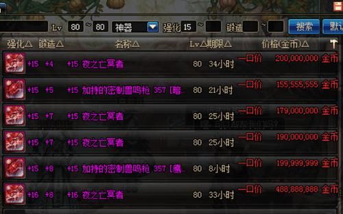 dnf加特的密制微型左轮可以卖多少钱？-dnf密制