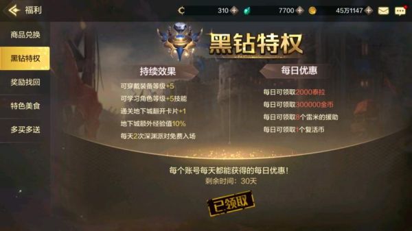 黑钻版都有啥？-dnf黑钻特权