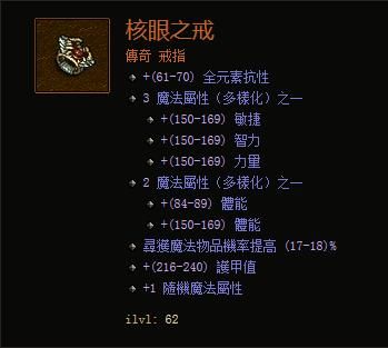 暗黑破坏神三神目戒指属性？-dnf真神的庇护
