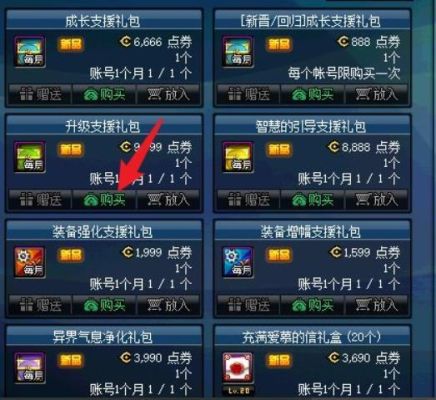 每月升级支援礼包只能用点券吗？-dnf卡变身药水