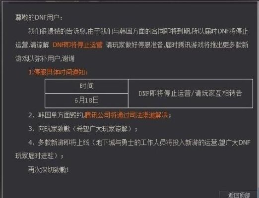 如果有一天DNF被迫关服了，TX会补偿玩家么？-dnf关服公告